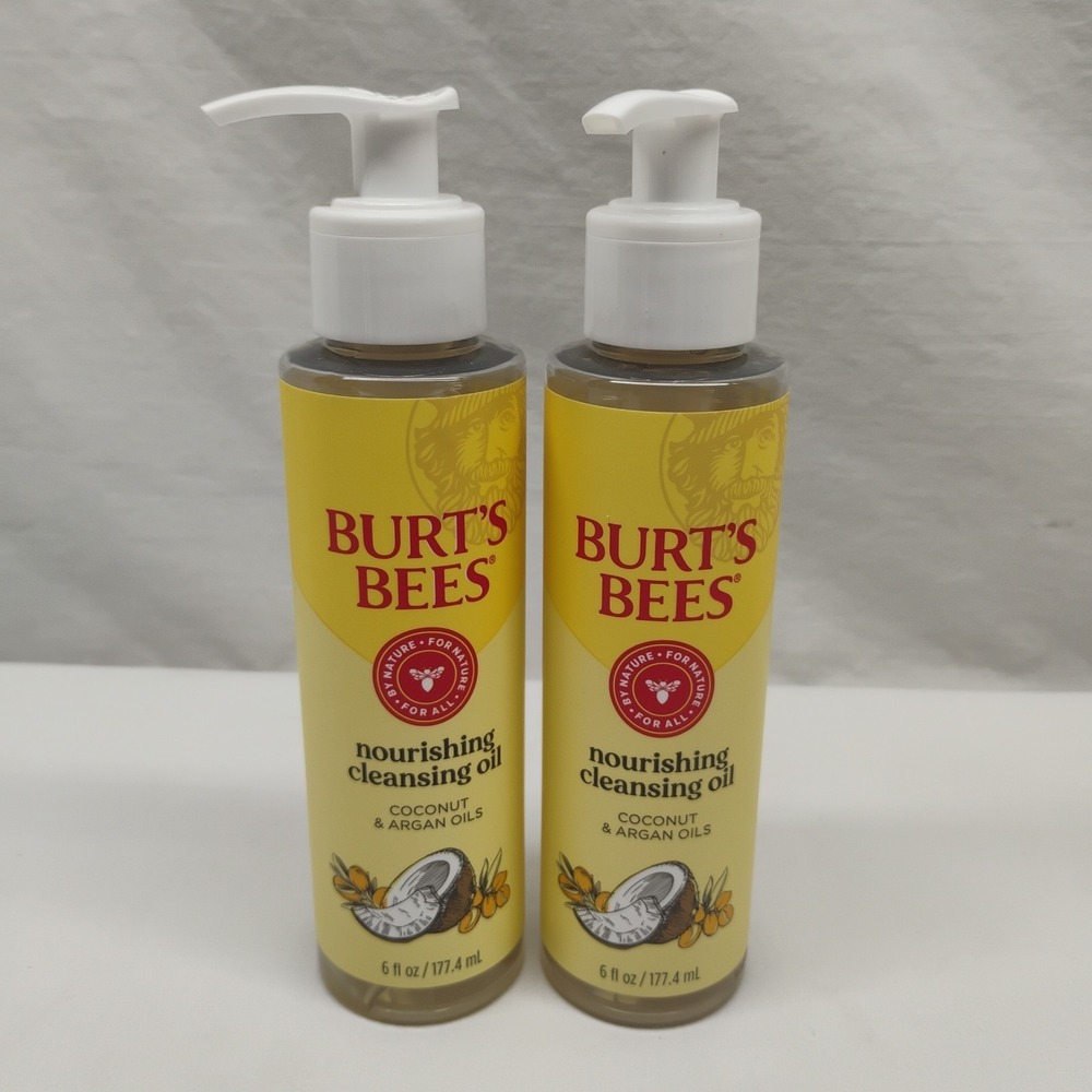 NEW Burt's Bees 2pk Nourishing Cleansing Oil Coconut & Argan Oils 6 fl oz Pump